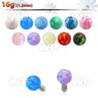idop3 3mm synthetic opal ball shaped dermal anchor top part