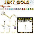 ii3gj 18kt gold nose screw 22g claw set color cz