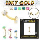 ii4u5 18kt gold threadless press fit bananabell 16g cabochon