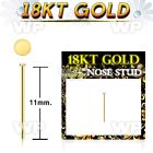 iin3a1e 18kt gold fishtail straight nose stud 22g gold top