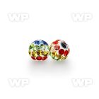 ijdas 5mm ball ferido glued multi crystals in rainbow gay pride 