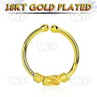 im3wmek1 silver fake septum ring w genuine 18k gold plating w a septum piercing