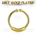 im3wmek2 silver fake septum ring w genuine 18k gold plating w a septum piercing