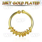 im3wmek7 silver fake septum ring w genuine 18k gold plating w a septum piercing