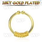 im3wmek8 silver fake septum ring w genuine 18k gold plating w a septum piercing