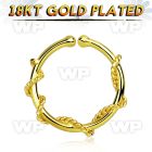 im3wmekc gold plated silver fake septum ring w a thin rope