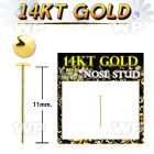 in3a1 14kt gold bend it nose stud 2mm plain gold round shaped belly piercing