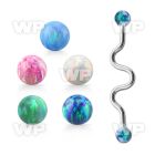 inaop5 steel industrial zig zag barbell w synthetic opal balls