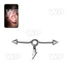 incnd14 steel industrial loop barbell w cones lightning symbol