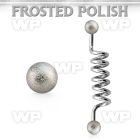 indfo5 steel industrial coil barbell w 5mm frosted steel balls