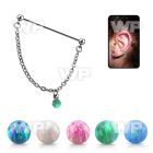 indsdo1 steel industrial barbell w dangling synthetic opal ball
