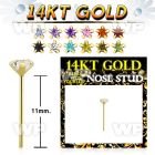 ing3je 14kt gold bend it yourself l shaped nose stud 3mm star nose piercing