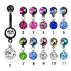 j12dat ion plated steel belly ring l dangling 8mm ball ferido belly piercing