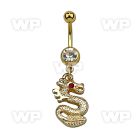 j12lke gold ion plated 316l steel belly ring upper 5mm plain bal belly piercing