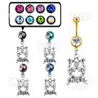 j12slk ion plated steel belly ring l dangling horseshoe lucky belly piercing