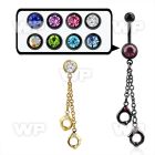 j12ysk ion plated steel belly ring l dangling ion plated h cuf belly piercing