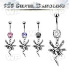 j61q1ek steel belly ring w dangling silver 925 fairy belly piercing