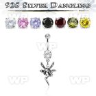 j61q1ek steel belly ring w dangling silver 925 fairy belly piercing