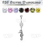 j61q1ez steel belly ring w dangling silver 925 sea horse belly piercing