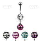 j61yky1 steel belly ring w 8mm press fit lower jewel ball dangl belly piercing