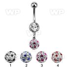 j61yky7 steel belly ring w 8mm press fit lower jewel ball dangl belly piercing