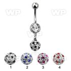 j61ykyf7 steel belly ring press fit double jewel ball dangling belly piercing