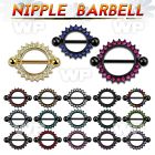 j6rum6z ion plated round nipple shield crystal studded rim surg nipple piercing