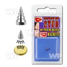 ji6u04 4mm surgical steel ridged drill cone shaped magna stud belly piercing