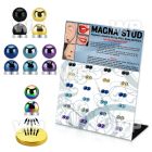 jiepk display with 4mm ion plated steel magnetic labret stud belly piercing