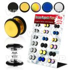 jijmaz4 display with of assorted steel ion plated steel magneti belly piercing