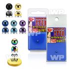 jir40 4mm ion plated surgical steel half ball magna stud belly piercing