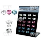 jit0 board with 6mm round crystal magnetic earring s in mixed belly piercing