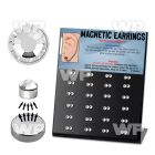 jite display with magnetic ear studs 3mm round clear crystal belly piercing