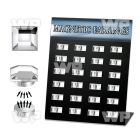 jitl board with 6mm square clear crystal magnetic earr studs belly piercing