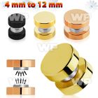 jmra1 black or gold ion plated steel magnetic fake plup belly piercing