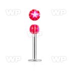 lbdxz steel labret w a 3mm ball w a red white star pattern