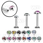 lbifrd steel internally threaded labret w multi crystal tristar