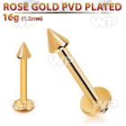 lbttcn25 rose gold steel labret with a 2.5mm cone