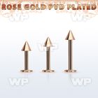 lbttcn4s rose gold steel labret with a 4mm cone