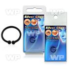 m2360 fake black plated silver 925 nose clip size 10mm belly piercing