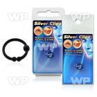 m236l fake black plated silver 925 nose clip 2mm ball size 8mm belly piercing