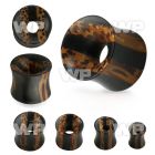 m245 black areng wood coconut woodstriped double flared fles ear lobe piercing