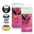 m2jby 4mm silver 925 magnetic fake labret stud stud skull on belly piercing