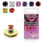 m2jgzj 3mm silver 925 magnetic fake labret stud stud round prong belly piercing