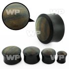m2ou bblack areng wood double flare saddle plug sono wood inla ear lobe piercing