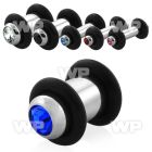 mb6 surgical steel plug press fit center crystal double o r ear lobe piercing