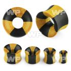 mc75 organic double flare flesh tunnel black areng wood jack ear lobe piercing