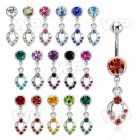 mcd245s steel belly banana w dangling small drop with crystals