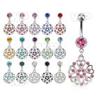 mcd573 steel belly banana w round danglings w hearts