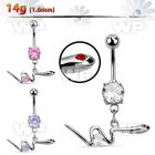 mcdz729 steel belly banana w dangling snake w crystal eyes